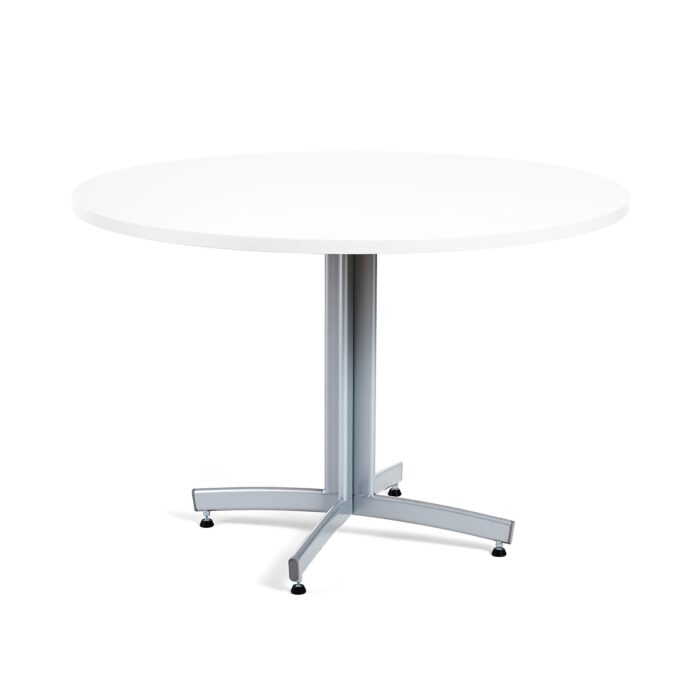 Okrągły stół do stołówki SANNA, Ø1100x720 mm, srebrny/biały