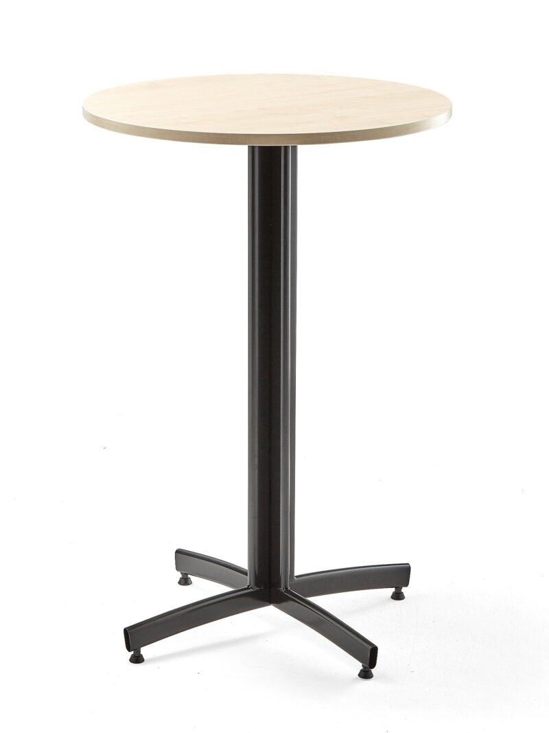 Stół barowy SANNA, Ø700x1050 mm, czarny/brzoza