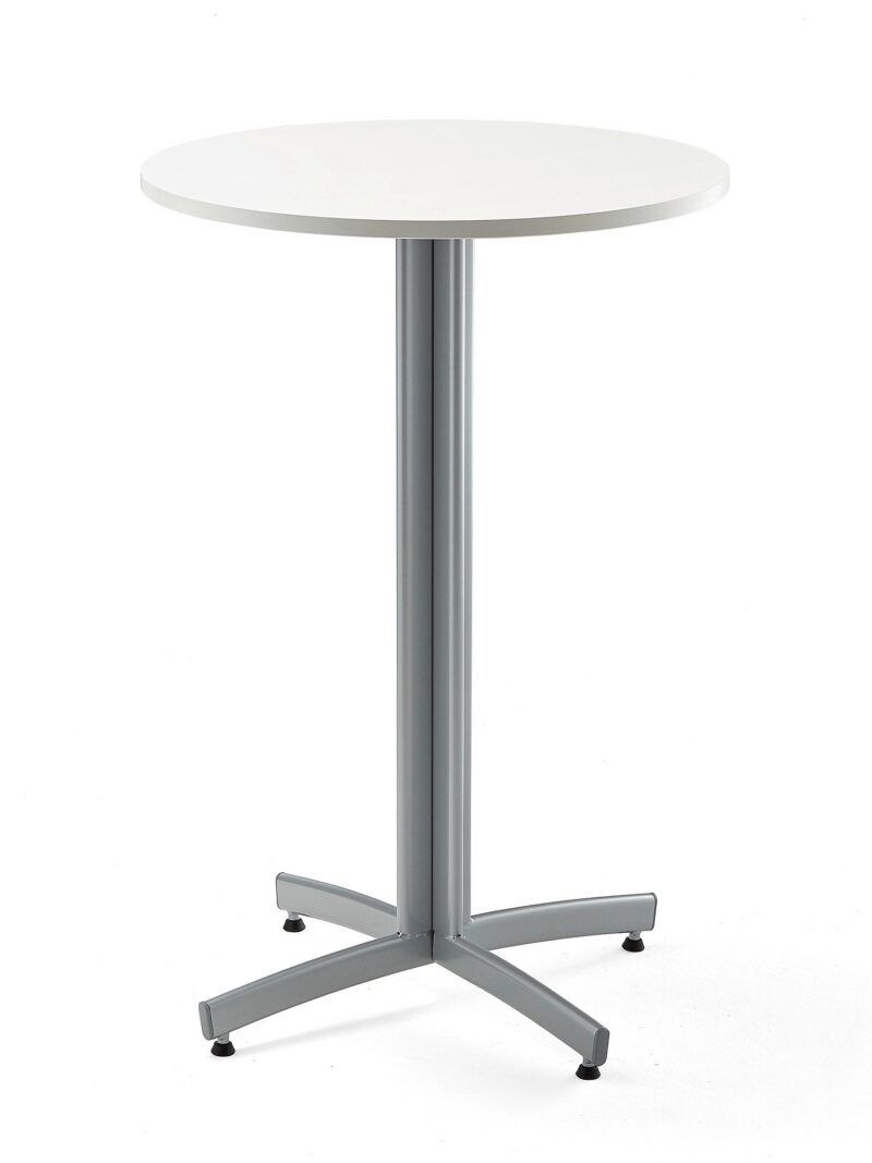 Stół barowy SANNA, Ø700x1050 mm, srebrny/biały