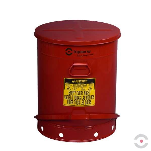 Pojemnik zabezpieczający stalowy na odpady olejowe, 80 l, czerwony