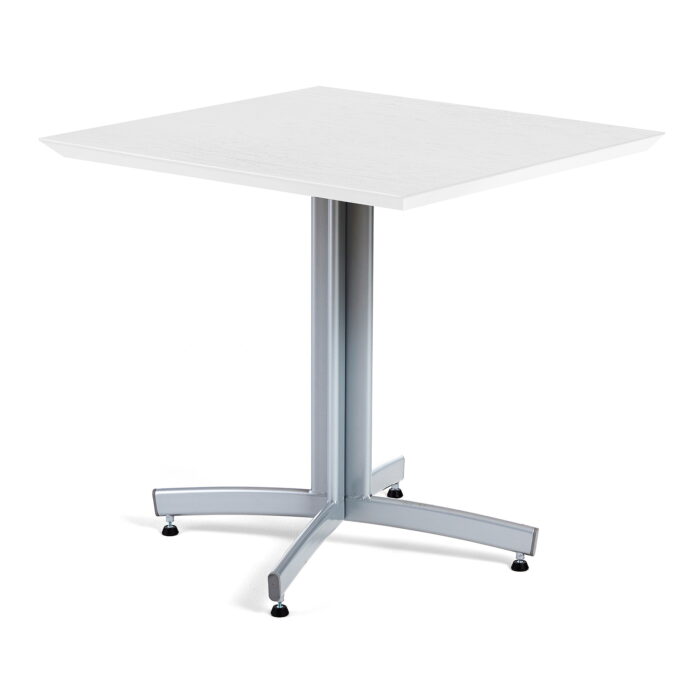 Klasyczny stół do kawiarni SANNA, 700x700x720 mm, srebrny/biały