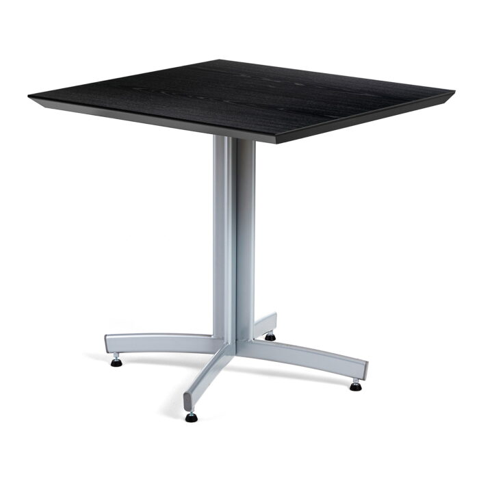 Klasyczny stół do kawiarni SANNA, 700x700x720 mm, srebrny/czarny