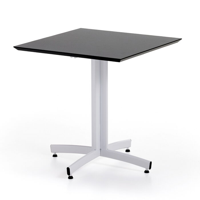 Klasyczny stół do kawiarni SANNA, 700x700x720 mm, biały/czarny