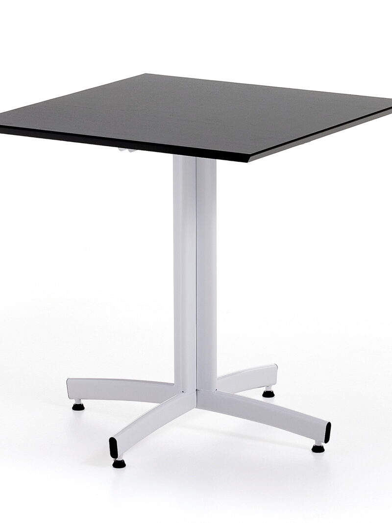 Klasyczny stół do kawiarni SANNA, 700x700x720 mm, biały/czarny