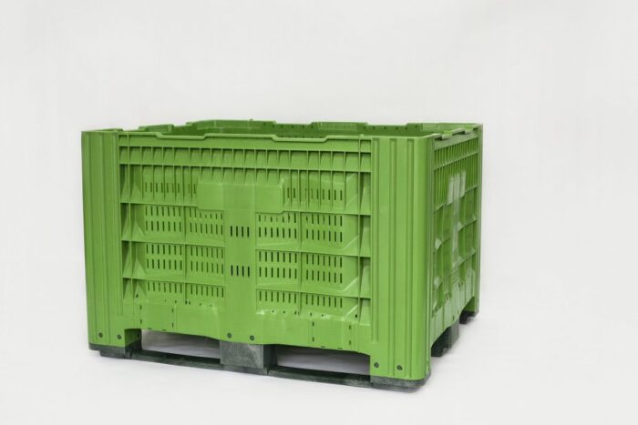 Skrzyniopaleta ażurowa 1200x1000 zielona do warzyw i owoców Europlast