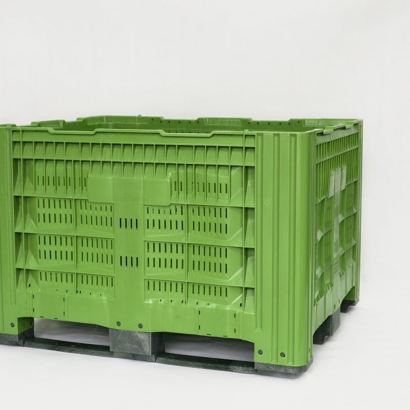 Skrzyniopaleta ażurowa 1200x1000 zielona do warzyw i owoców Europlast