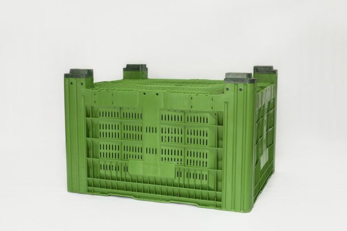 Skrzyniopaleta ażurowa 1200x1000 zielona do warzyw i owoców Europlast - obrazek 2