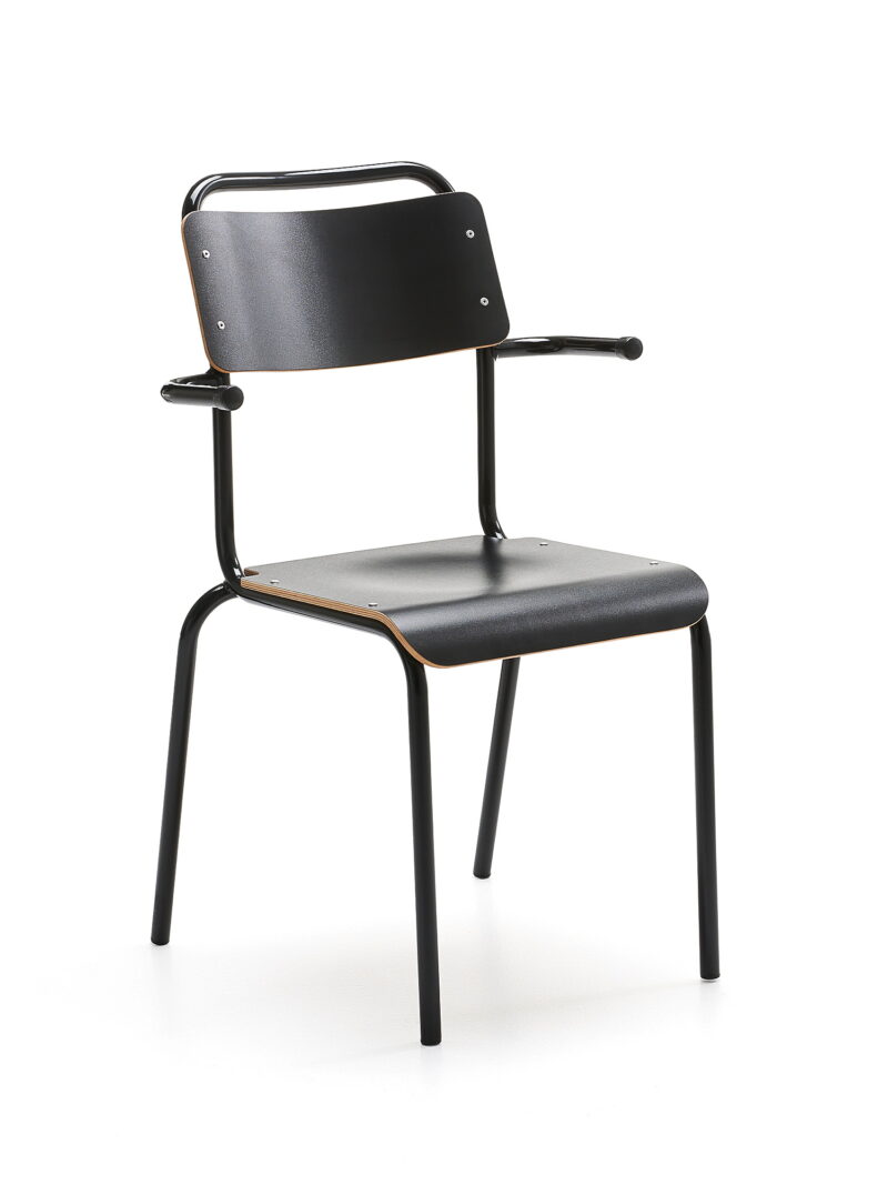 Krzesło BENSON, z podłokietnikami, czarny
