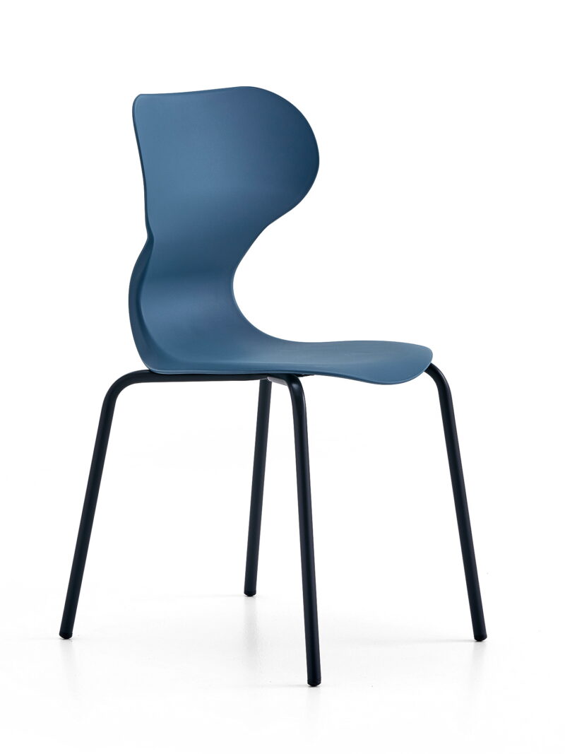 Krzesło BRIAN, 4 nogi, antracyt/niebieski