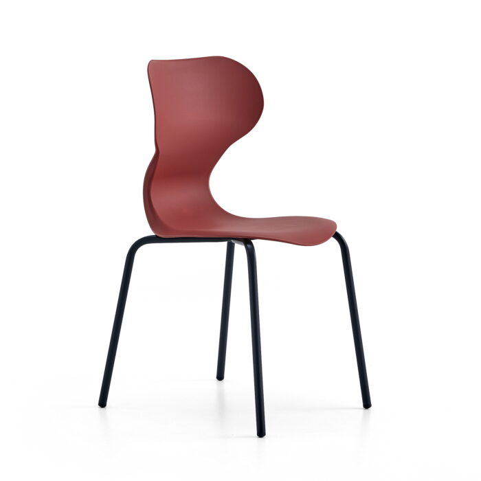 Krzesło BRIAN, 4 nogi, antracyt/czerwony
