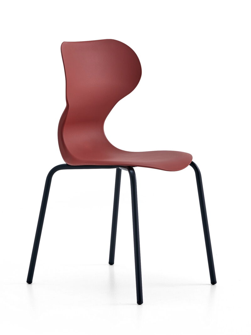 Krzesło BRIAN, 4 nogi, antracyt/czerwony
