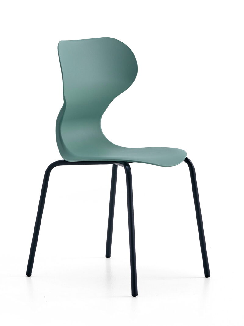 Krzesło BRIAN, 4 nogi, antracyt/zielony