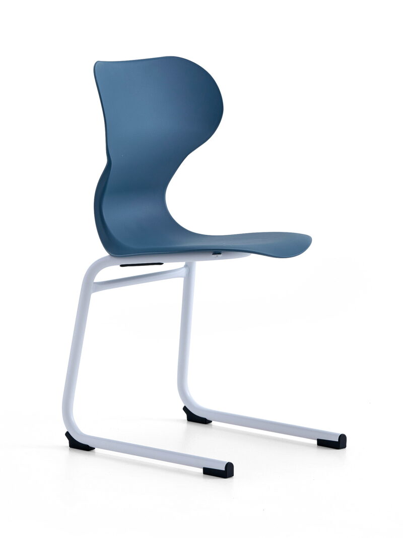 Krzesło BRIAN, płozy, biały/niebieski