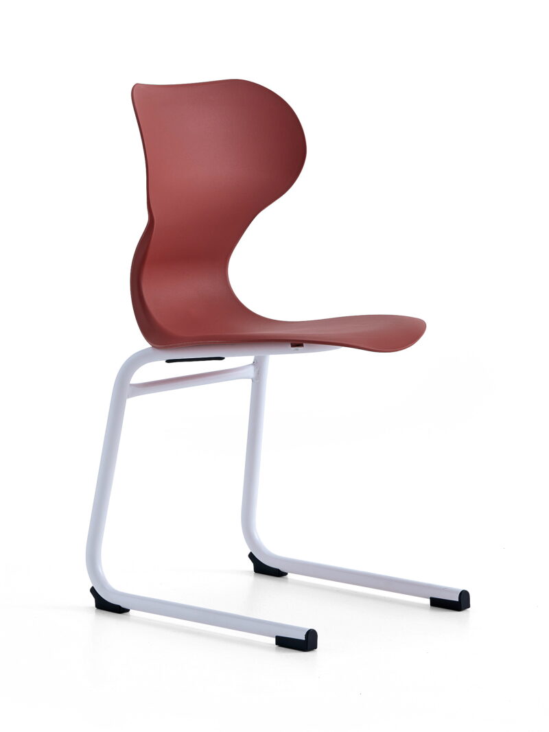 Krzesło BRIAN, płozy, biały/czerwony