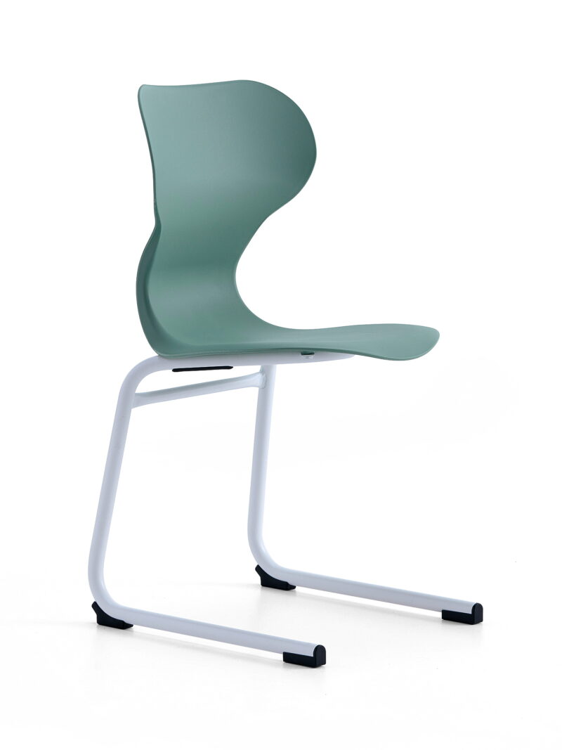 Krzesło BRIAN, płozy, biały/zielony