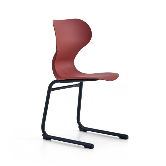 Krzesło BRIAN, płozy, antracyt/czerwony