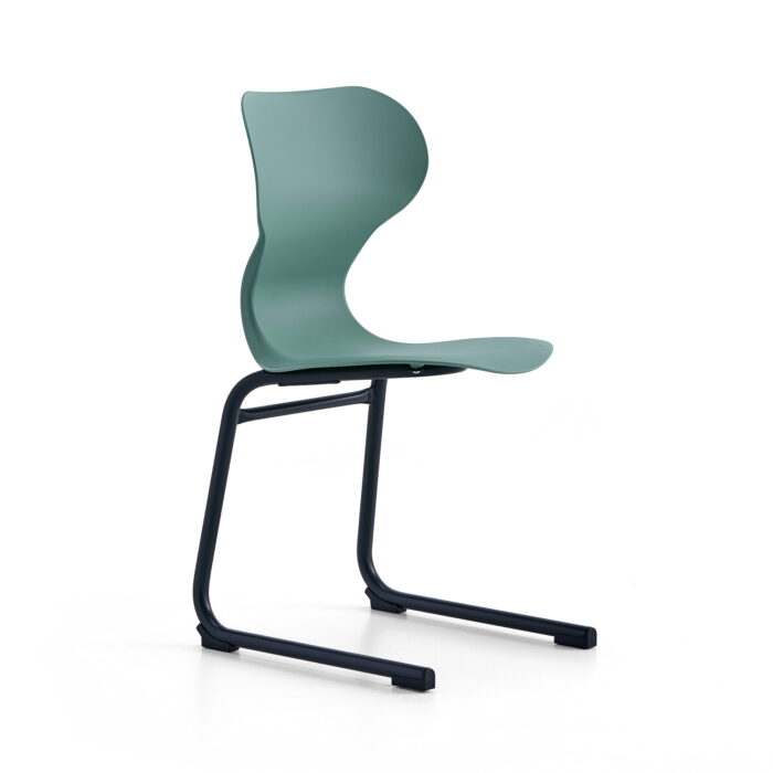 Krzesło BRIAN, płozy, antracyt/zielony