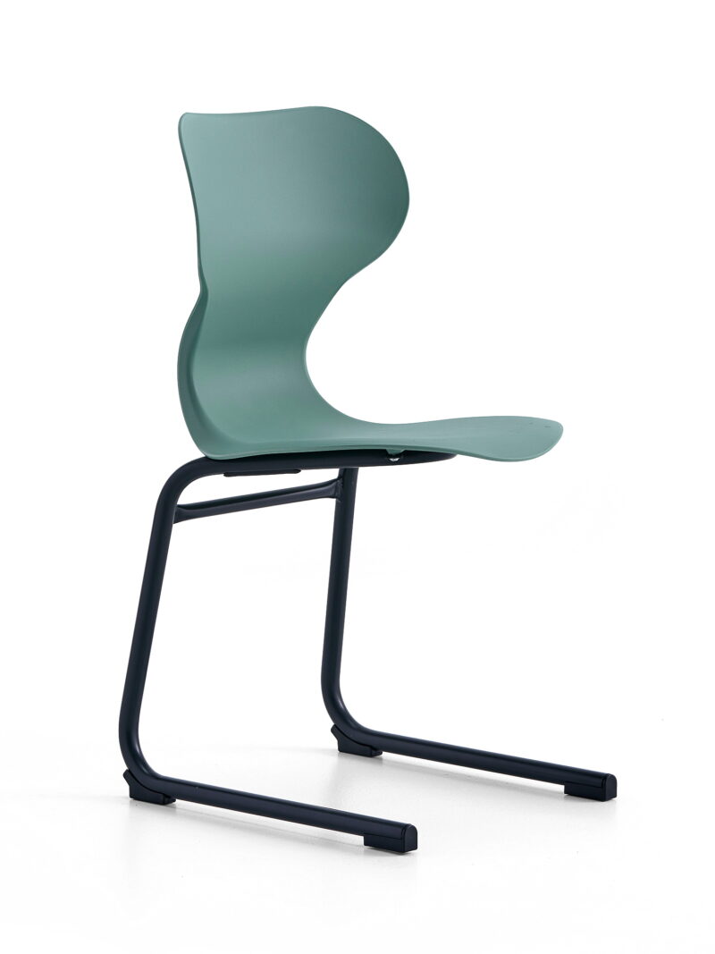 Krzesło BRIAN, płozy, antracyt/zielony