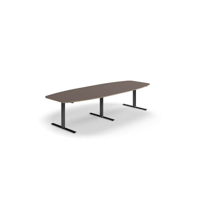 Stół konferencyjny AUDREY, 3200x1200 mm, czarny, szarobrązowy