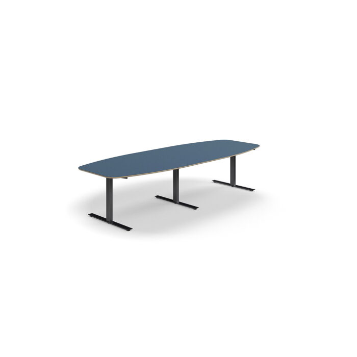 Stół konferencyjny AUDREY, 3200x1200 mm, czarny, popielatoniebieski
