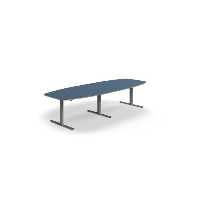 Stół konferencyjny AUDREY, 3200x1200 mm, srebrny, popielatoniebieski