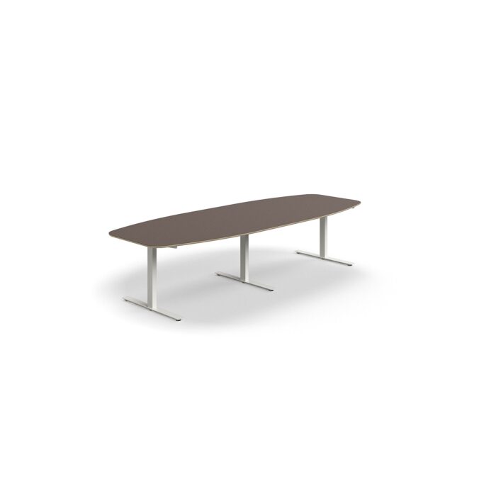 Stół konferencyjny AUDREY, 3200x1200 mm, biały, szarobrązowy