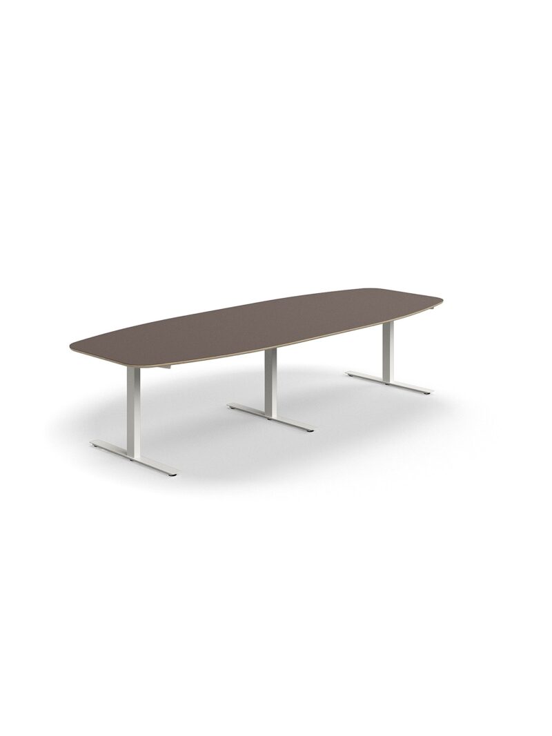Stół konferencyjny AUDREY, 3200x1200 mm, biały, szarobrązowy