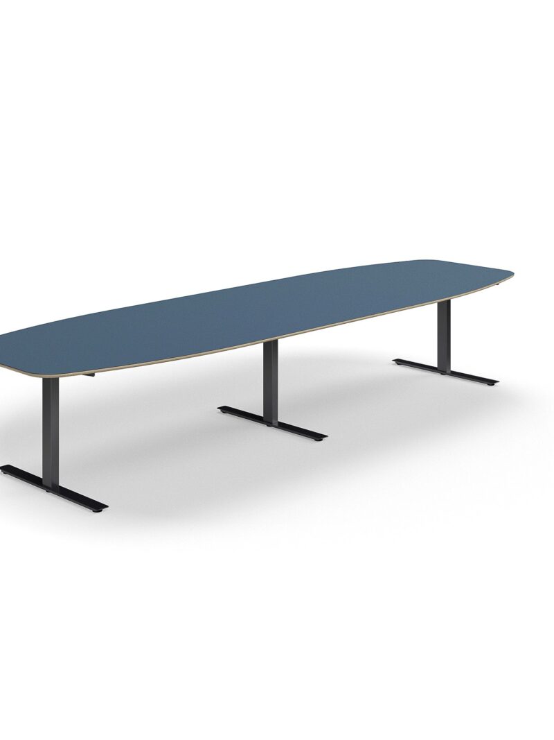 Stół konferencyjny AUDREY, 4000x1200 mm, czarny, popielatoniebieski