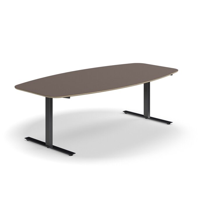 Stół konferencyjny AUDREY, 2400x1200 mm, czarny, szarobrązowy