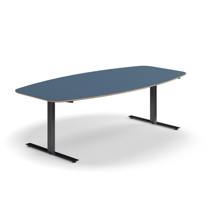 Stół konferencyjny AUDREY, 2400x1200 mm, czarny, popielatoniebieski