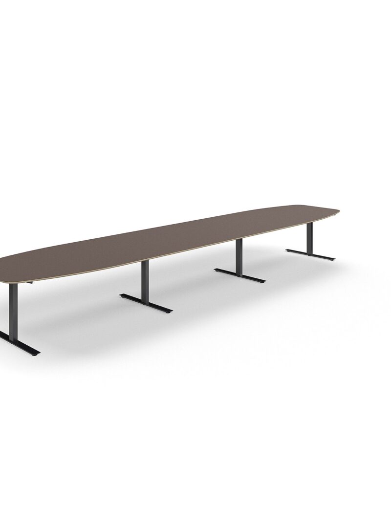 Stół konferencyjny AUDREY, 5600x1200 mm, czarny, szarobrązowy