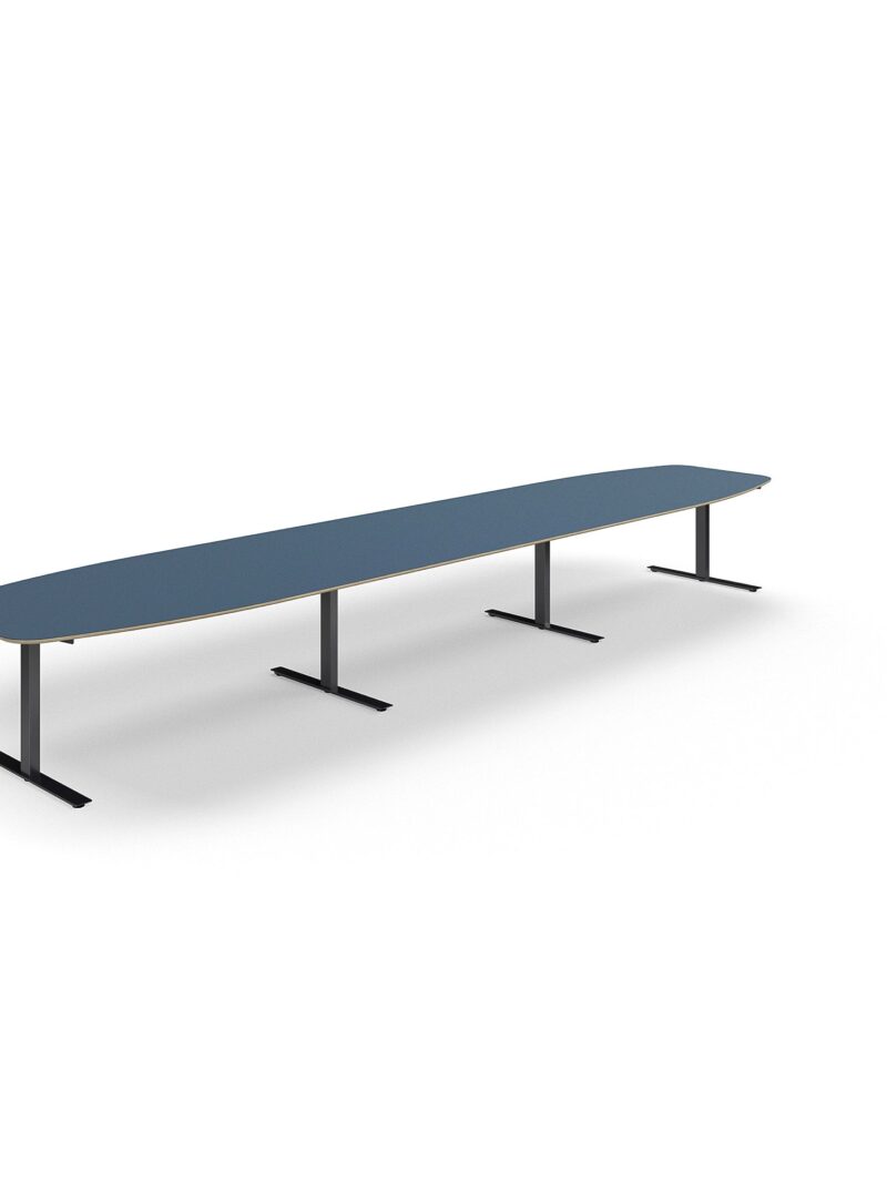 Stół konferencyjny AUDREY, 5600x1200 mm, czarny, popielatoniebieski