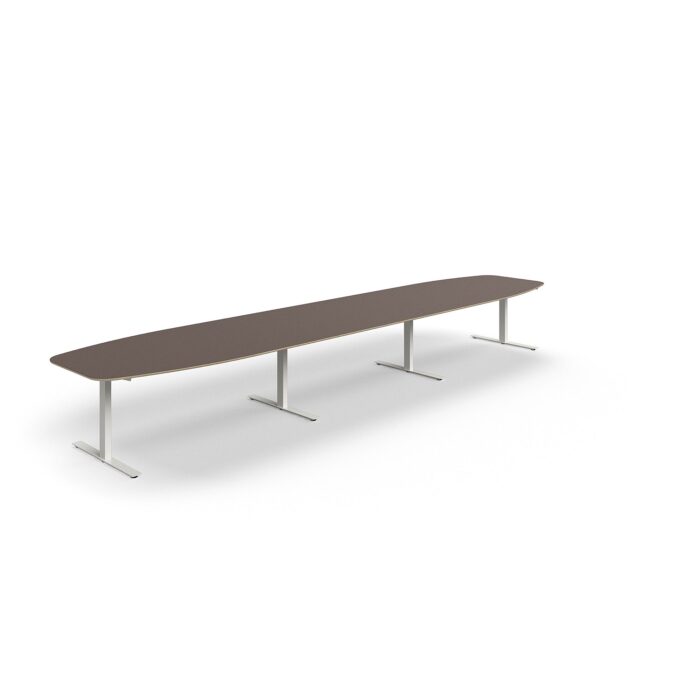 Stół konferencyjny AUDREY, 5600x1200 mm, biały, szarobrązowy