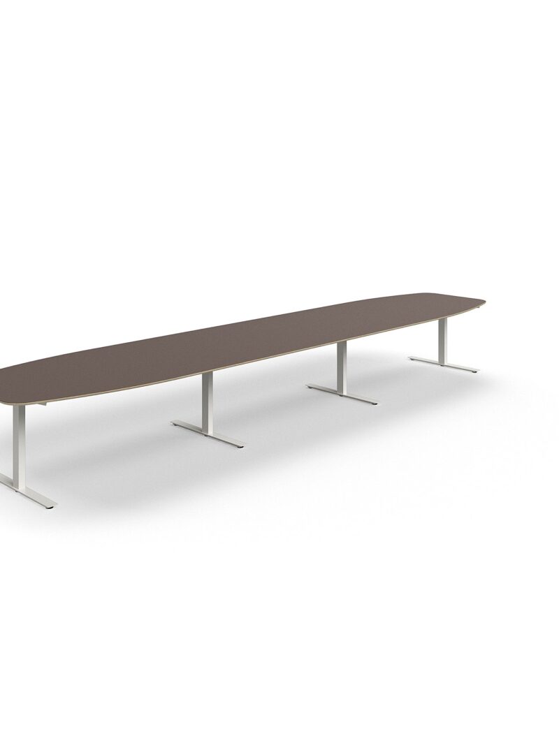 Stół konferencyjny AUDREY, 5600x1200 mm, biały, szarobrązowy