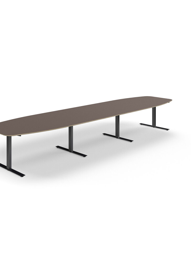 Stół konferencyjny AUDREY, 4800x1200 mm, czarny, szarobrązowy