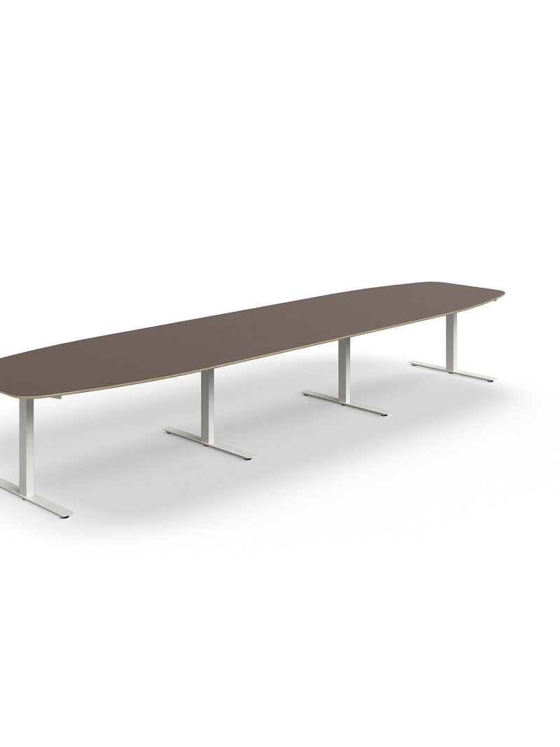 Stół konferencyjny AUDREY, 4800x1200 mm, biały, szarobrązowy