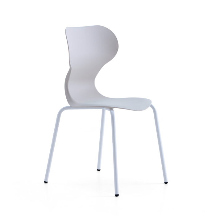 Krzesło BRIAN, 4 nogi, biały/jasnoszary