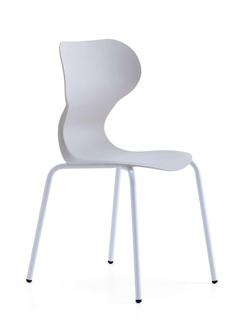 Krzesło BRIAN, 4 nogi, biały/jasnoszary