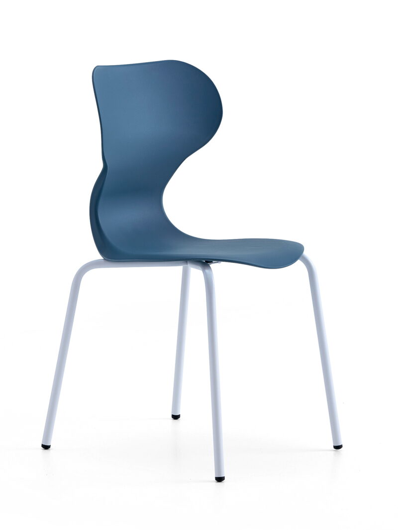 Krzesło BRIAN, 4 nogi, biały/niebieski