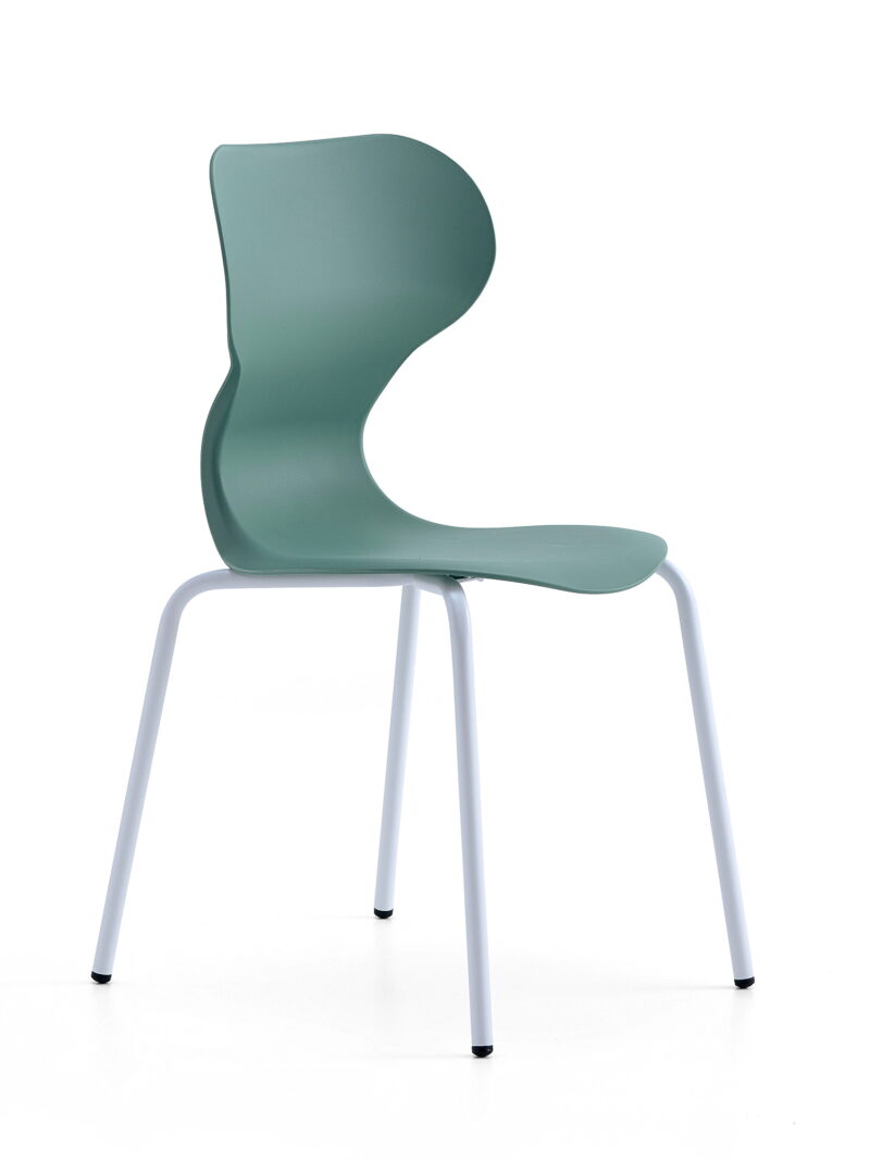 Krzesło BRIAN, 4 nogi, biały/zielony