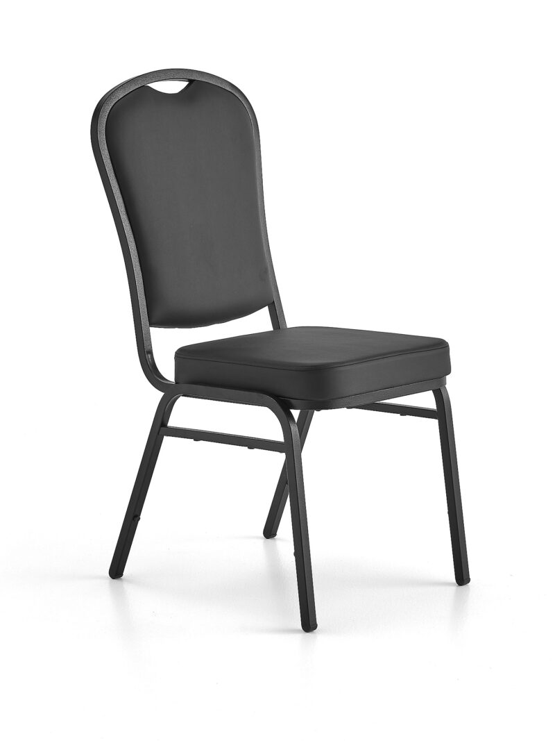 Krzesło HARTFORD, eko-skóra, czarny