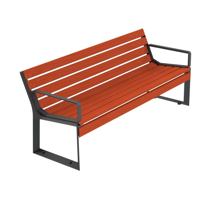 Ławka aluminiowa Porto z podłokietnikiem