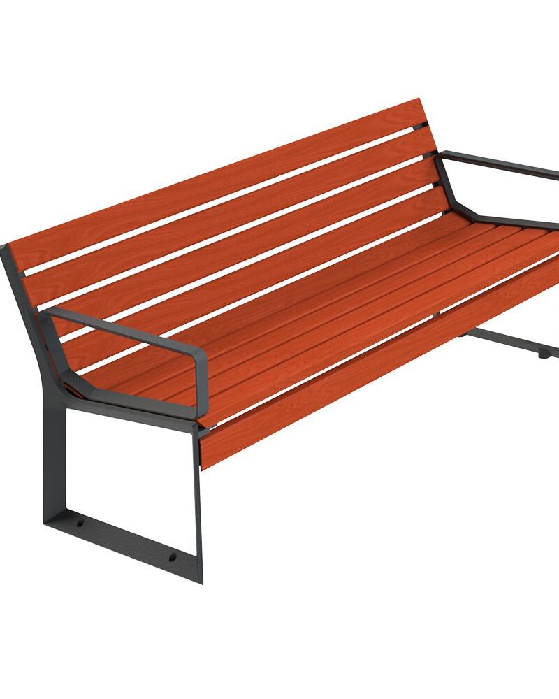 Ławka aluminiowa Porto z podłokietnikiem
