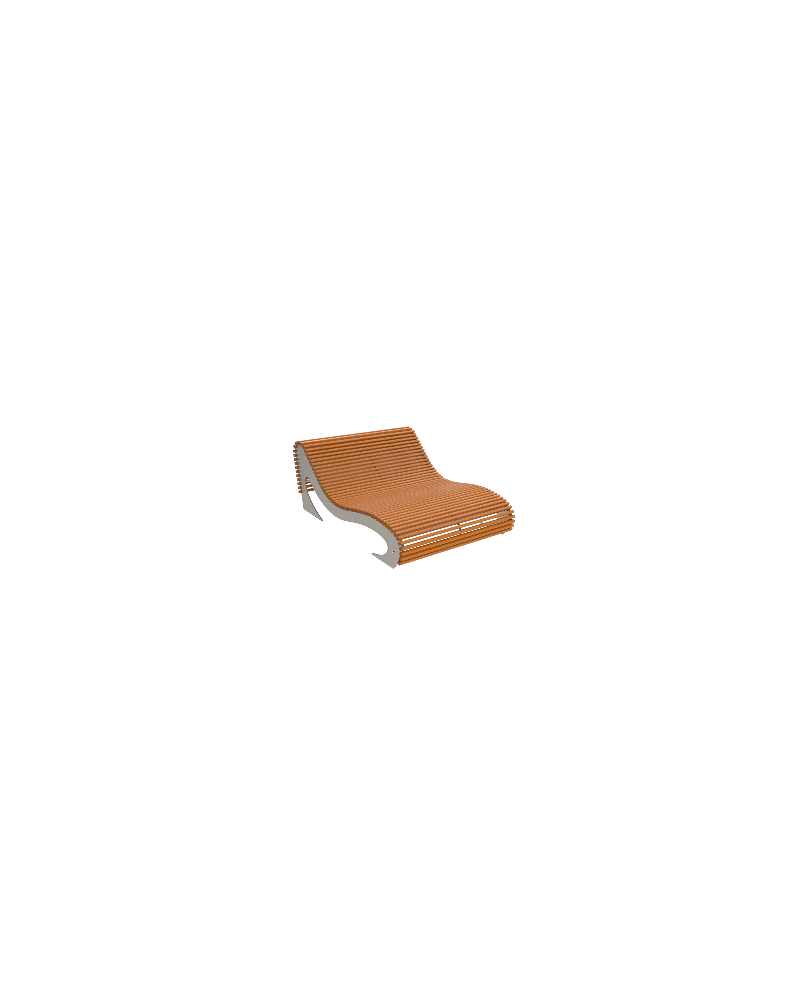 Leżak miejski SOFT podwójny INOX