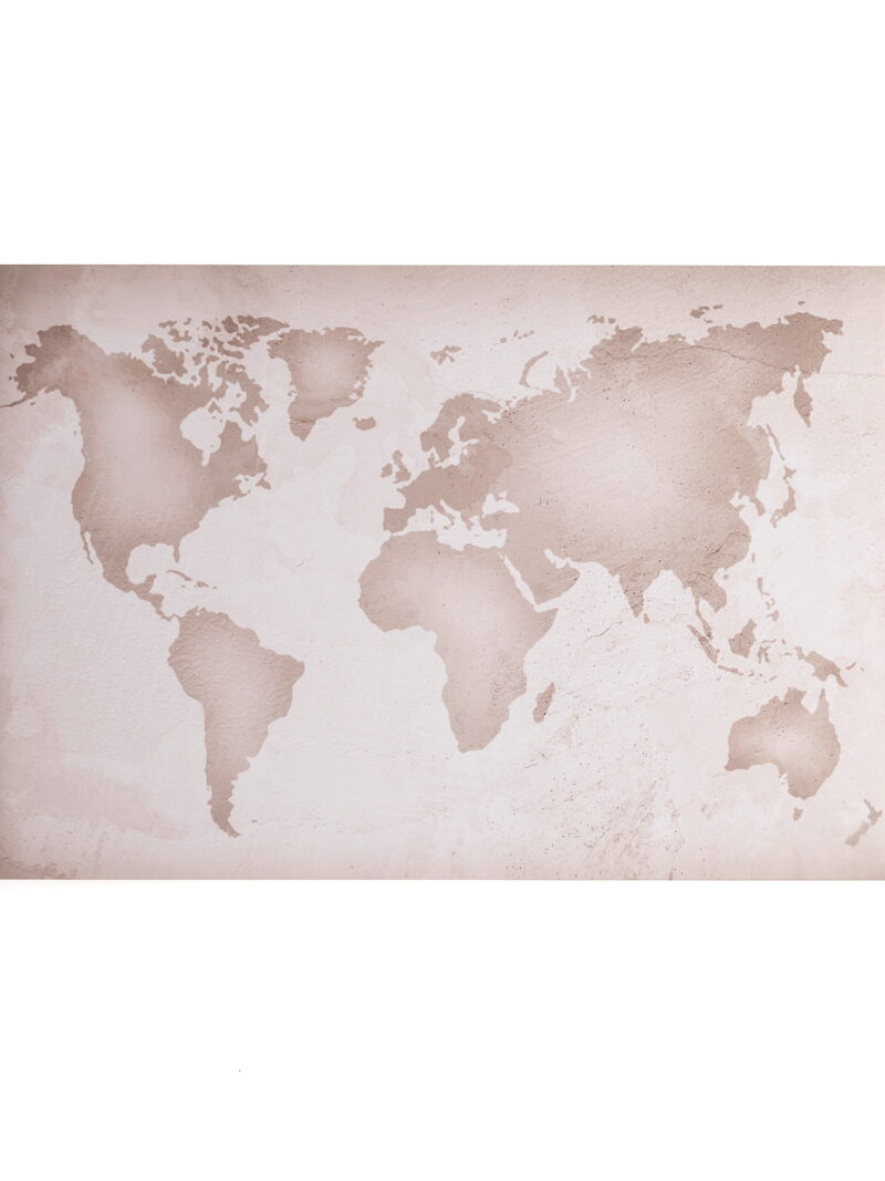 Panel akustyczny IMAGE, mapa świata, 1200x800 mm, beżowy