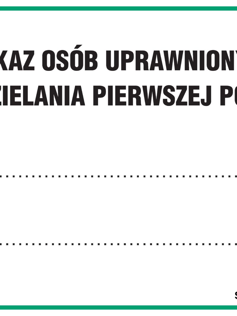 DD008 Wykaz osób uprawnionych do udzielania pierwszej pomocy