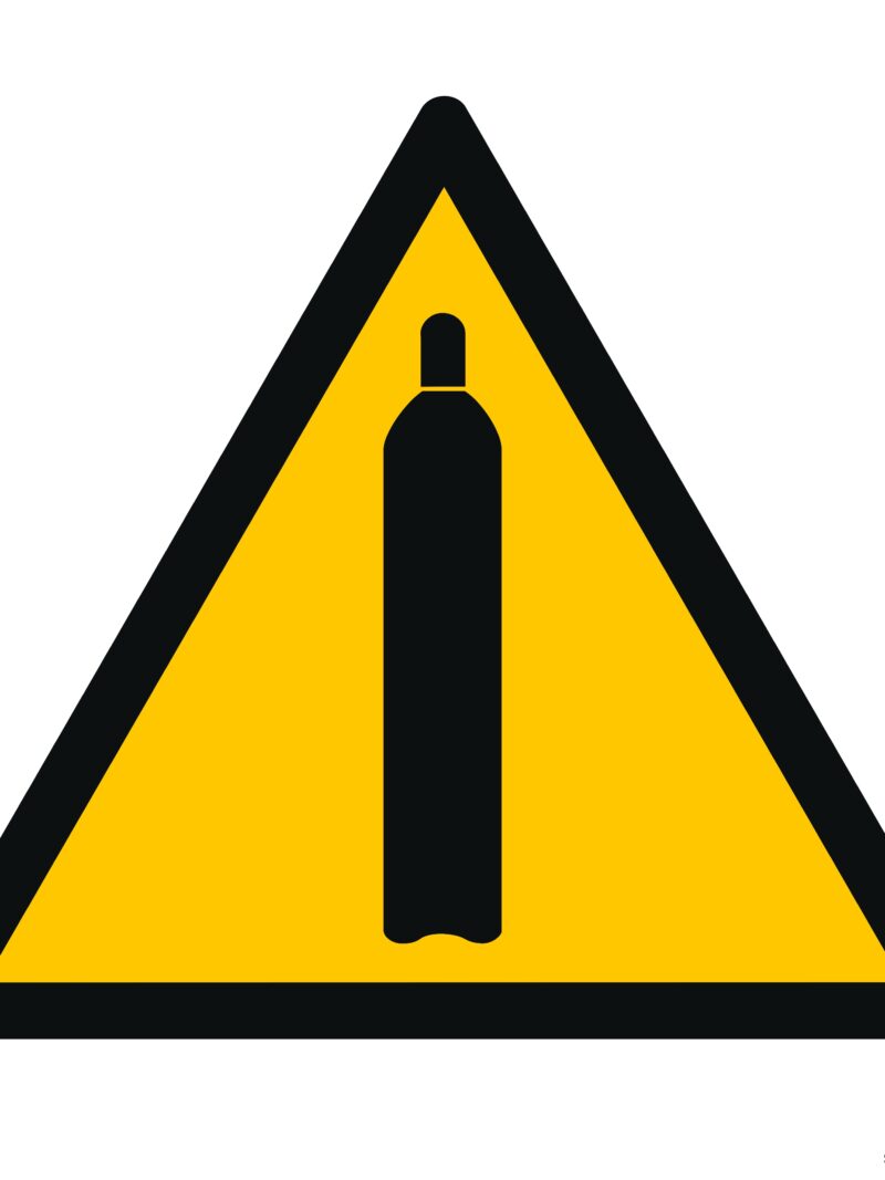 GE003 Ostrzeżenie - butle z gazem -  12 naklejek