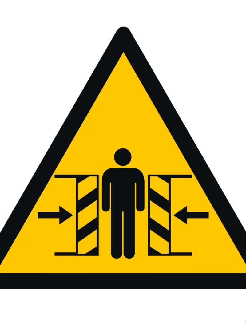 GE005 Ostrzeżenie przed zgnieceniem bocznym -  12 naklejek
