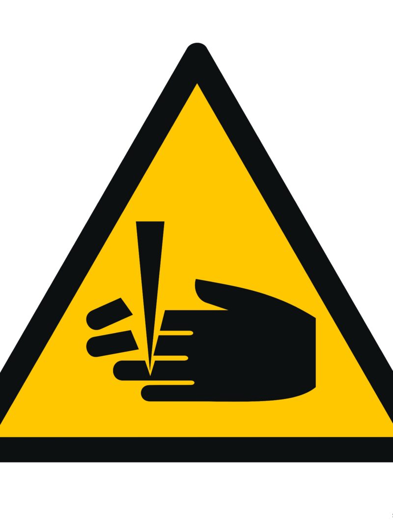 GE007 Ostrzeżenie przed niebezpieczeństwem obcięcia palców -  12 naklejek