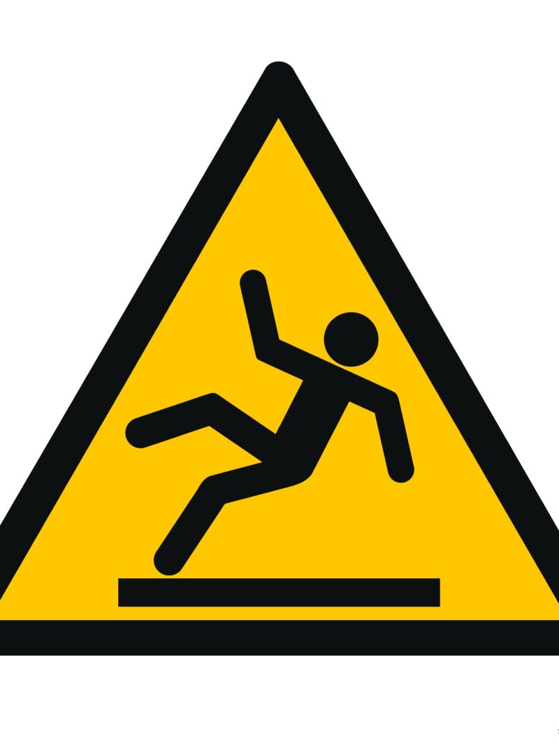 GE009 Niebezpieczeństwo poślizgnięcia się -  12 naklejek